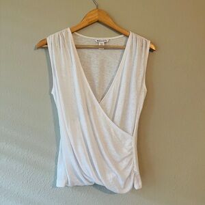 Athleta White Wrap Sleeveless Blouse XS